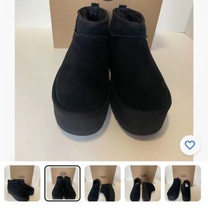 New with box UGG Women's US 9 Classic Mini Platform Suede Shearling Boot…